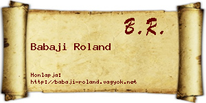 Babaji Roland névjegykártya